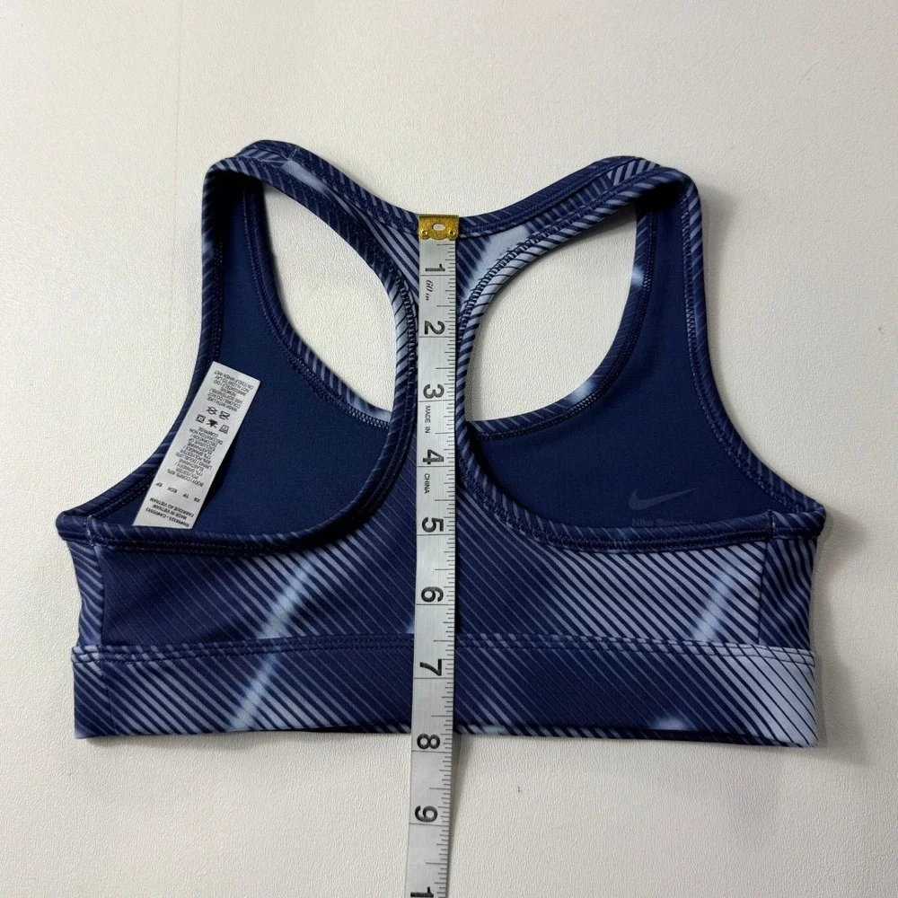Nike Kids XS Blue Dri-FIT Swoosh Racerback Sports Bra‎ Abstract Stripe
